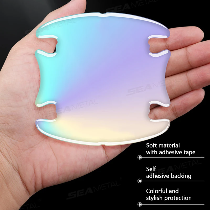 SEAMETAL Car Door Handle Protection Sticker Wear Resistant Anti Scratch Luminous Protector Strip Door Bowl Protective Stickers