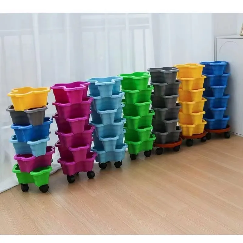 Modern Eco-friendly Small Petal Stacking Self Watering Hanging Hydroponic Plant Pot for Farmhouse, Garden Flower