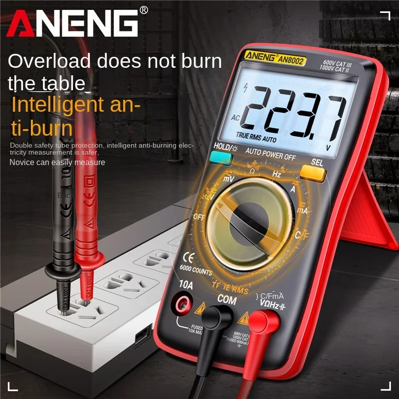 Aneng An8002 Multifunctionele Multifunctionele Multimeter Voor Digitaal Display, Slimme Draagbare, Hoge Precisie Automatische Multimeter