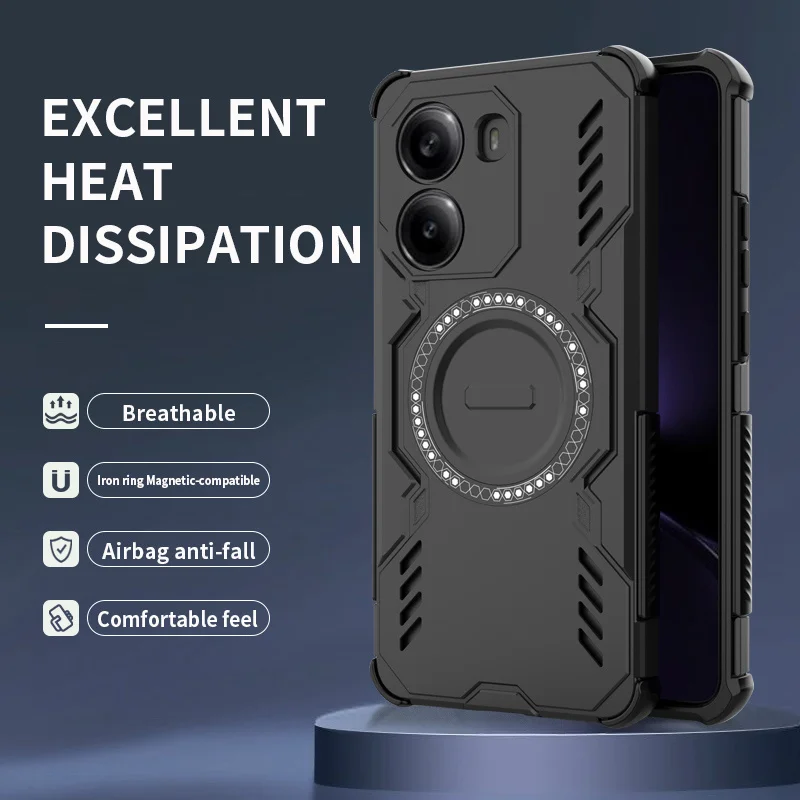 حافظة لهاتف Xiaomi Poco X7 Pro 5G غطاء خلفي مدرع مغناطيسي لهاتف Poko Poxo Pocco Little X 7 Pro X7Pro حماية الكاميرا