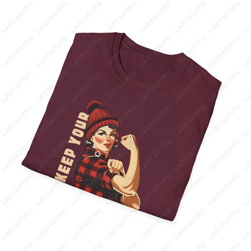 Elbows Up Canada TShirt Unisex Tees Pride Keep Your Female Power New Style Funny Trending Camisetas Comfortable Cotton Tops Gift