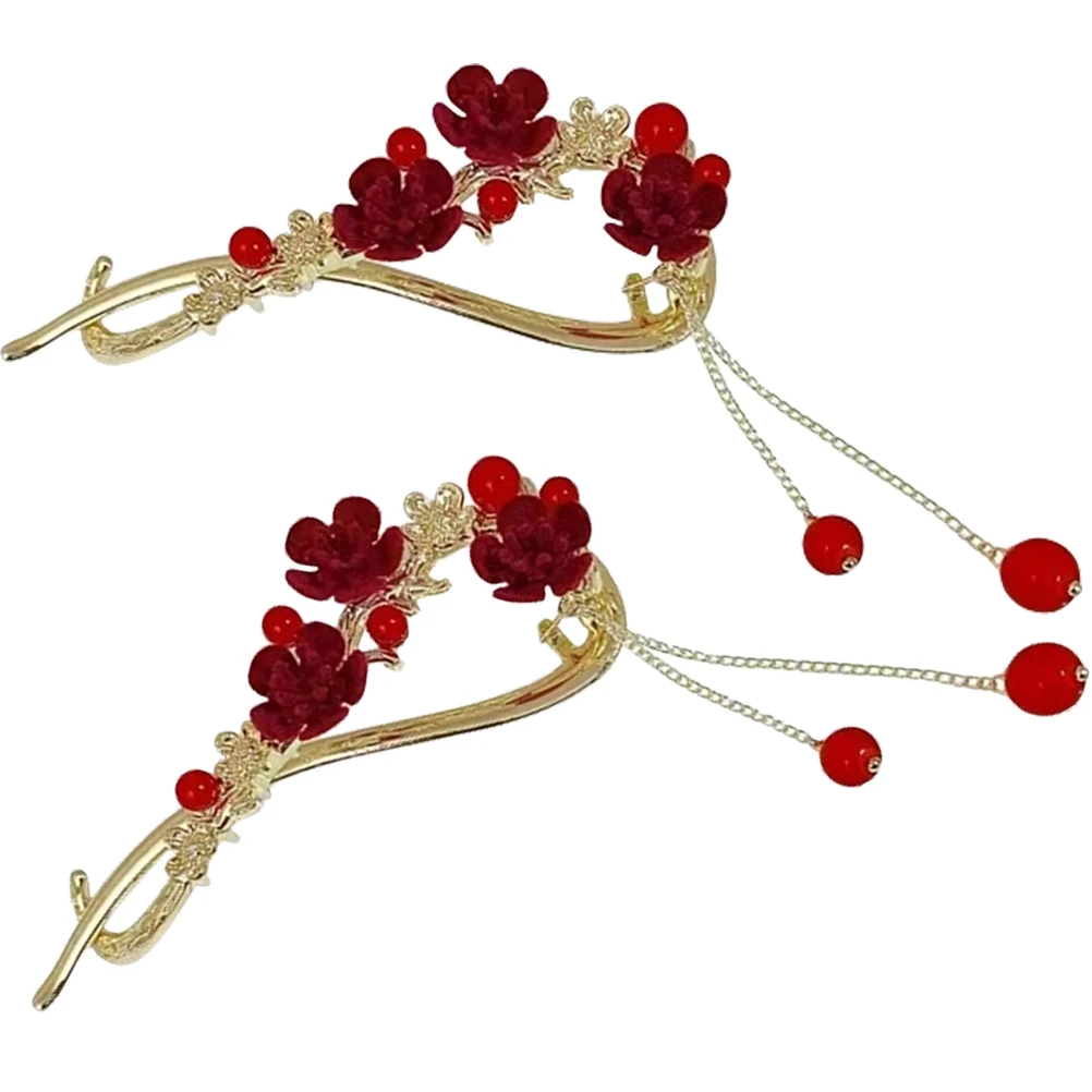 

2Pcs Plum Clips Metal Claw Clips Fashionable Alloy Claw Clip for Women Hair Accessories Thin Thick Hair Styling Tool
