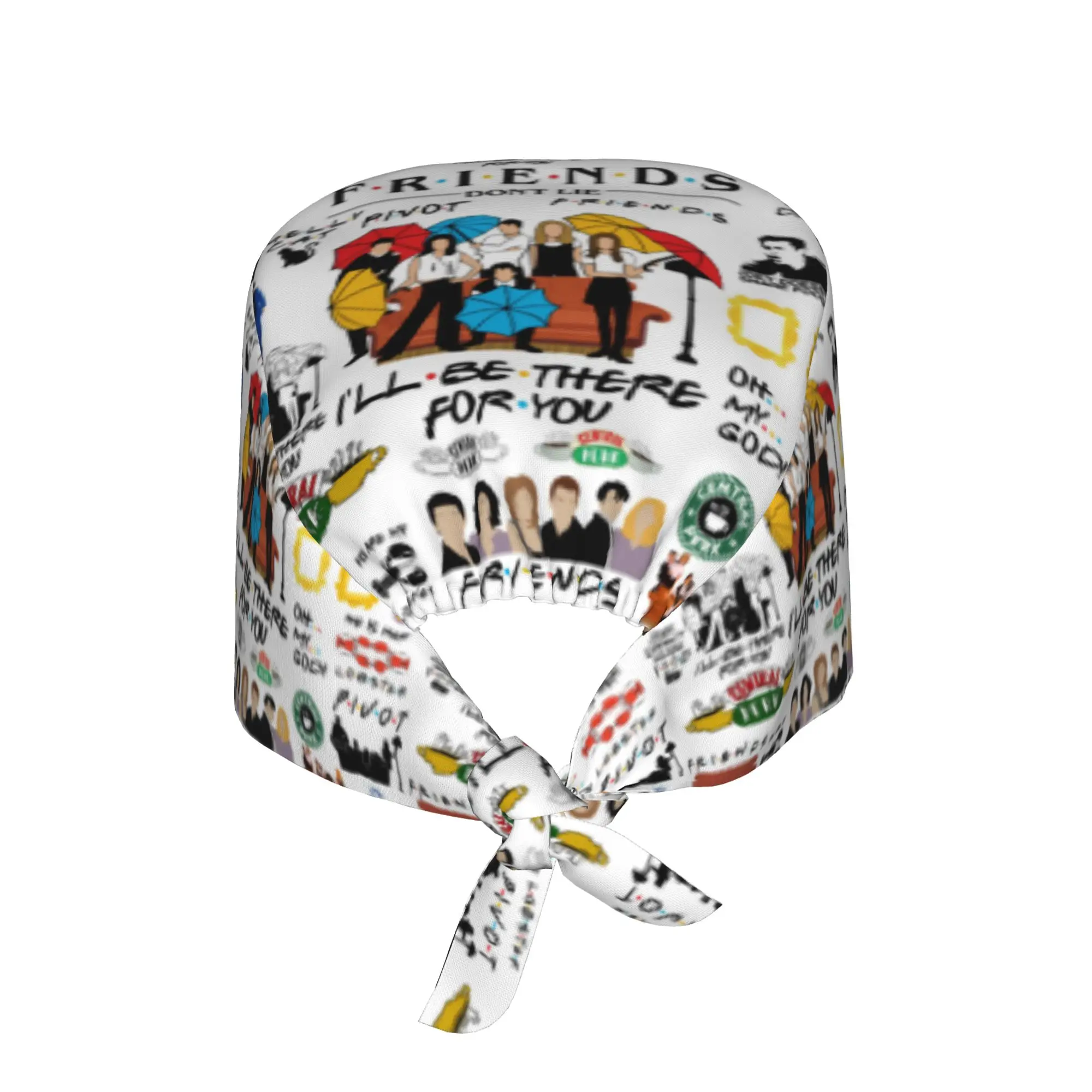Custom Funny TV Show Friends Collage Scrubs Cap Surgical Hats Men Women  Operator Hats Lab Works Hat