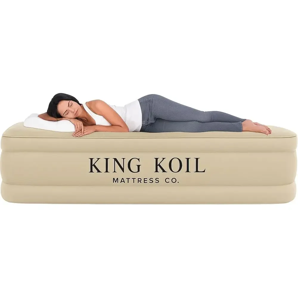 

Luxury Caliornia King Air Mattrwith Built-in Pump or Home, Camping & Gts - 20” King Size Iatable Airbed Luxury Double High Adjus