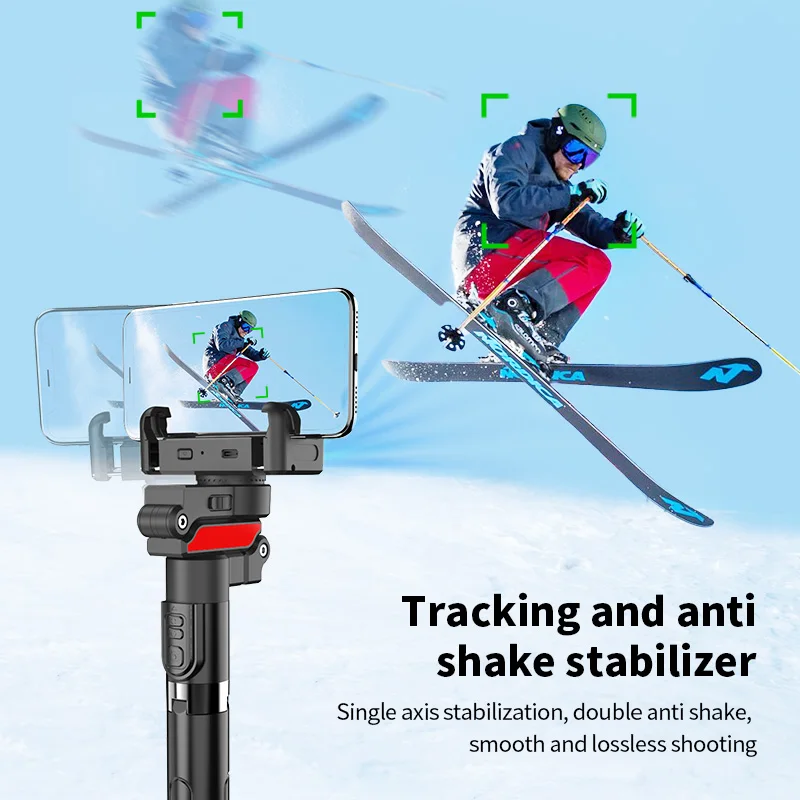 FANGTUOSI AI treppiede per localizzazione facciale per stabilizzatore smartphone rotazione automatica a 360 gradi Follow Gimbal con treppiede selfie remoto per Vlog