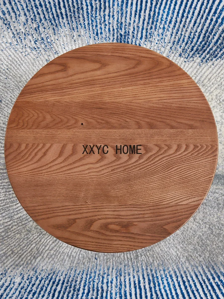 Tavolino da caffè rotondo in rattan silenzioso, tavolino in frassino, mini tavolo da tè rotondo