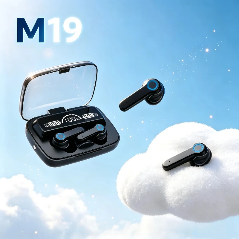 New Earbuds TWS Earphone M19 Intelligente Touch Control Wireless Bluetooth-compatible Headphones Waterproof