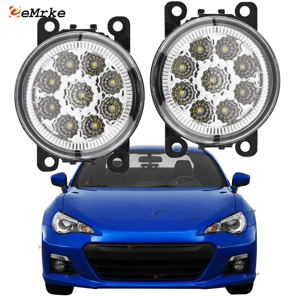 EEMRKE 2-PCS Car-Styling 9 Led Fog Lamp Assemlby DRL for Subaru BRZ Z10 2013 2014 2015 2016 H11 12V Front Bumper Lights