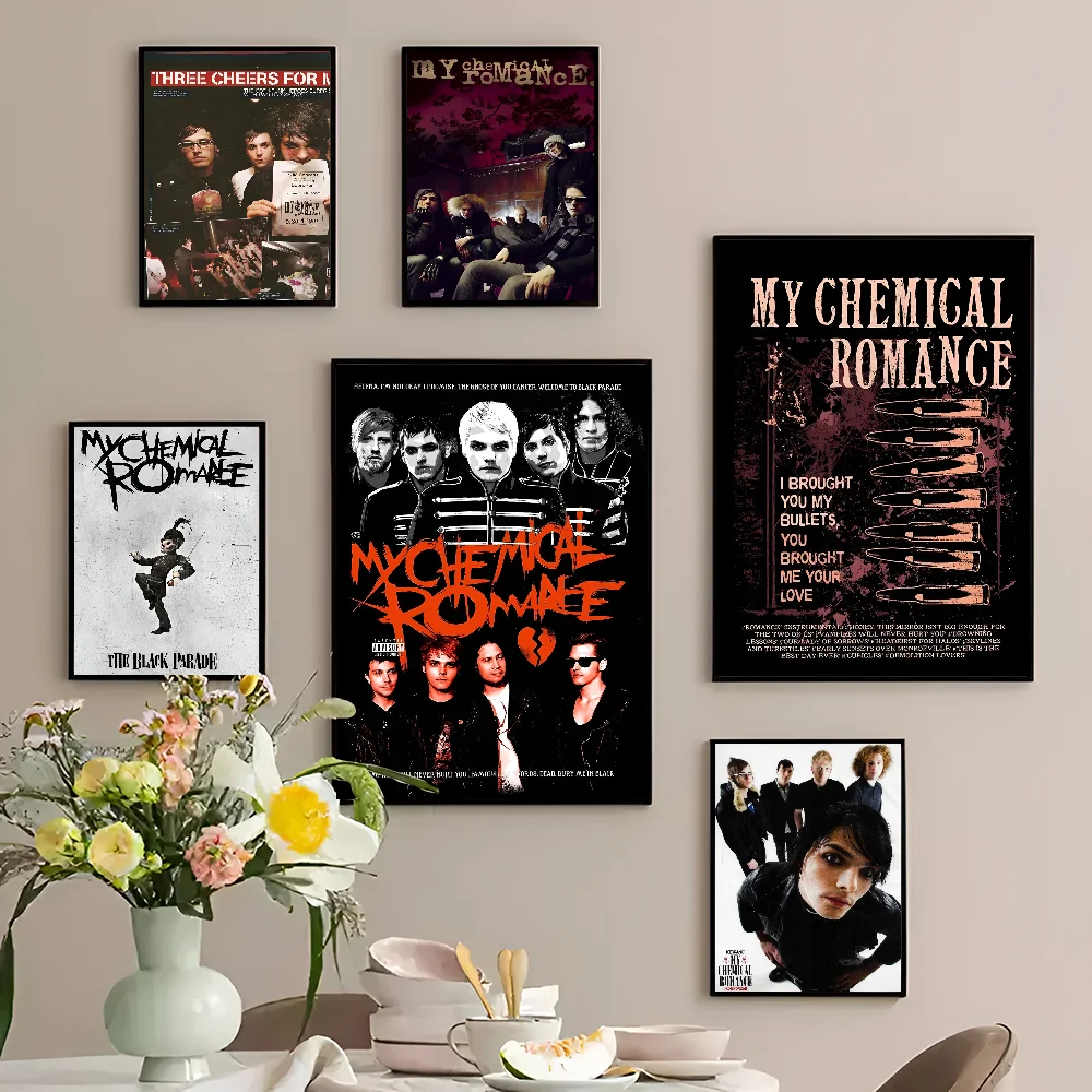 Famous punk bands My Chemical Romance Self-adhesive Art Poster Whitepaper Prints Posters Artwork Aesthetic Art Wall Painting