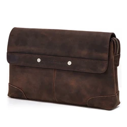 Contact's Name Engraving Crazy Horse Leather Men Wallet Vintage Long Clutch Bag Gift Male Travel Wallets Coin Purses Card Holder