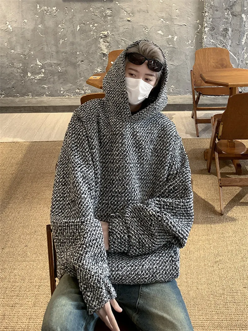 هودي شتوي سميك للرجال، سترة فضفاضة دافئة عصرية، تصميم كوري عتيق أنيق ومريح #5