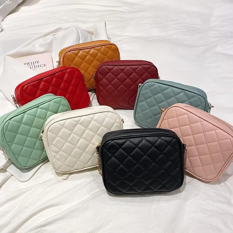 Single Shoulder Women's Handbags Daily Lingge Tassel Accessories PU Leather Messenger Bag Crossbody Bag Girls
