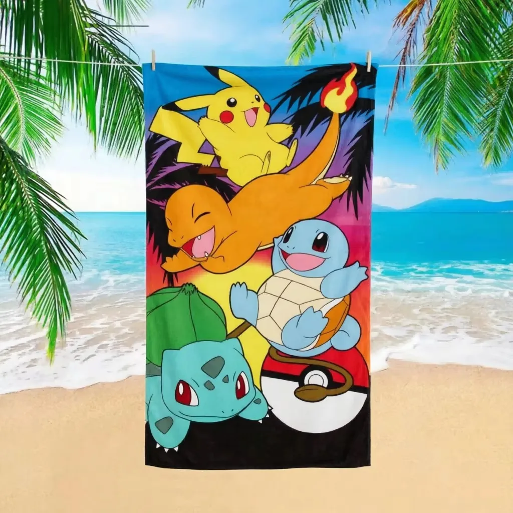 Cute P-Pokemon Quick Dry Beach Towel, Super Absorbent Multi Use for Yoga Pool Sports Home, Great Gift for Friends