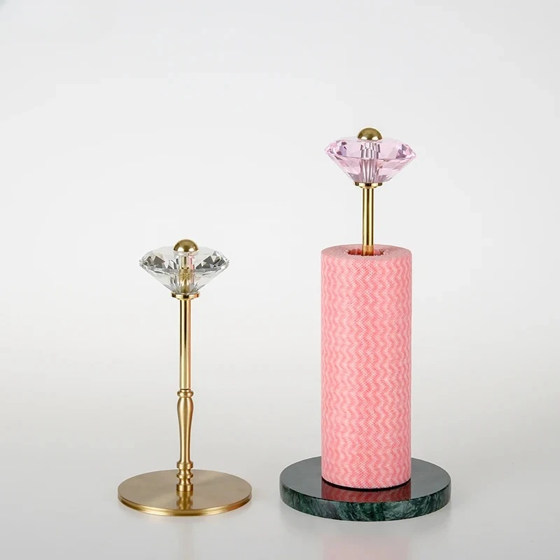 Marble Base Brass Paper Holder Kitchen Vertical Tissue Holders Roll Holder Napkin Holders Tissue Storage Rack Paper Towel Rack
