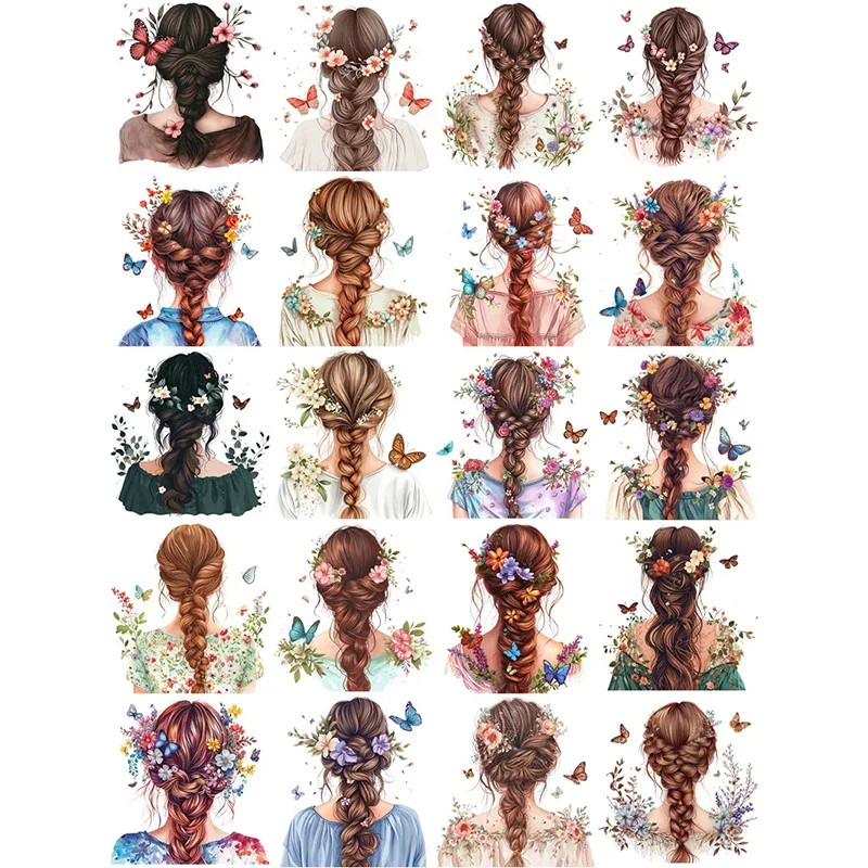 20Pcs/Pack Girl's Back Sticker DIY Craft Scrapbooking Album Junk Journal Decorative Stickers