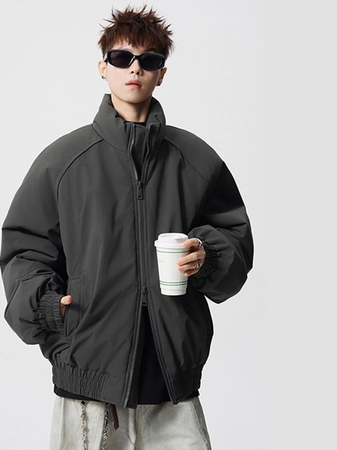 

American Sle Tee-Proof Pilot Jaet Thiened Cotton Workwear Men's Winter Baseball Sle Outerwear Warm Casual Coat