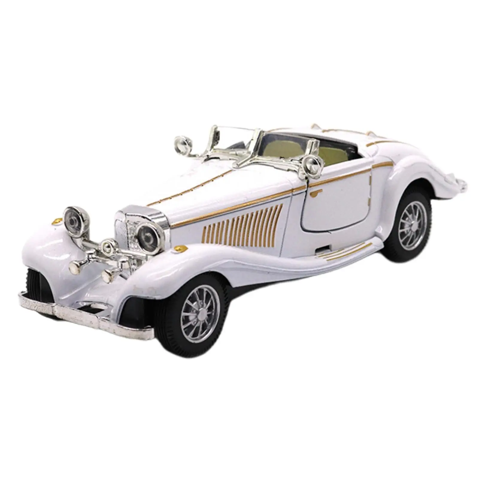 

1:28 Classic Die-Cast Car with Pull Back Action and Open Doors Decoration