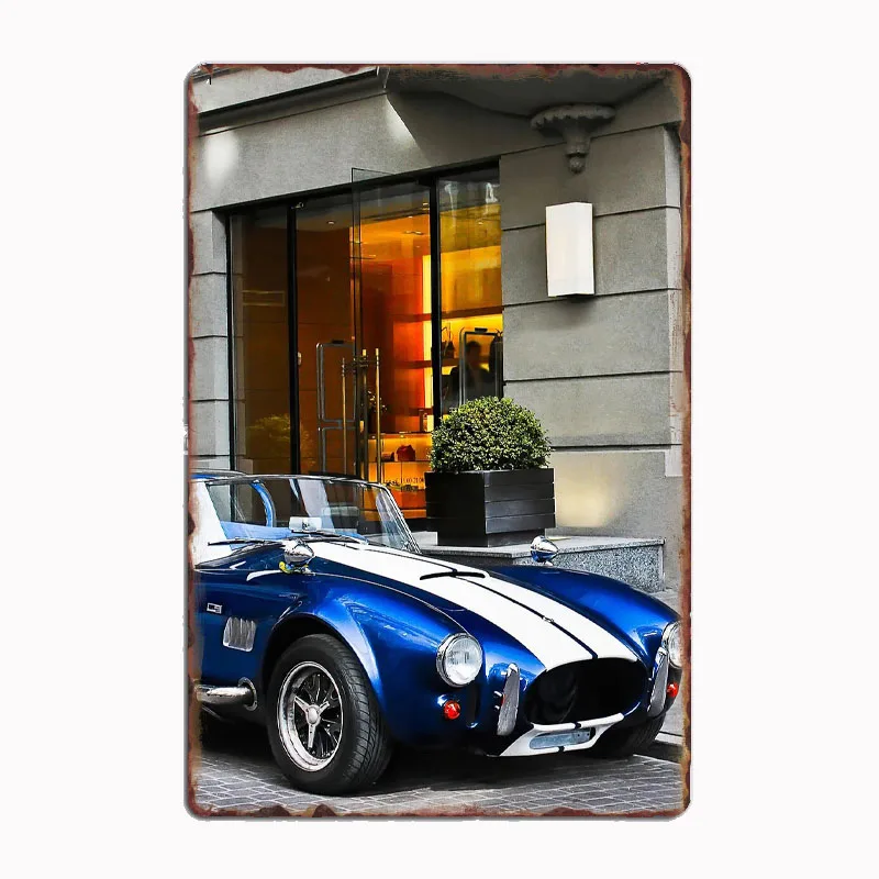 Shelby GT350 Boss Mustang Classic Cobra Racing Car Metal Poster Sign Club Mural Wall Art Plaque Tin Room Decoration Home Decor