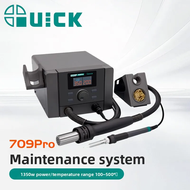 Quick 707D Hot Air Gun Soldering Station 2-in-1 Repair System for Desoldering PCB Boards 220V
