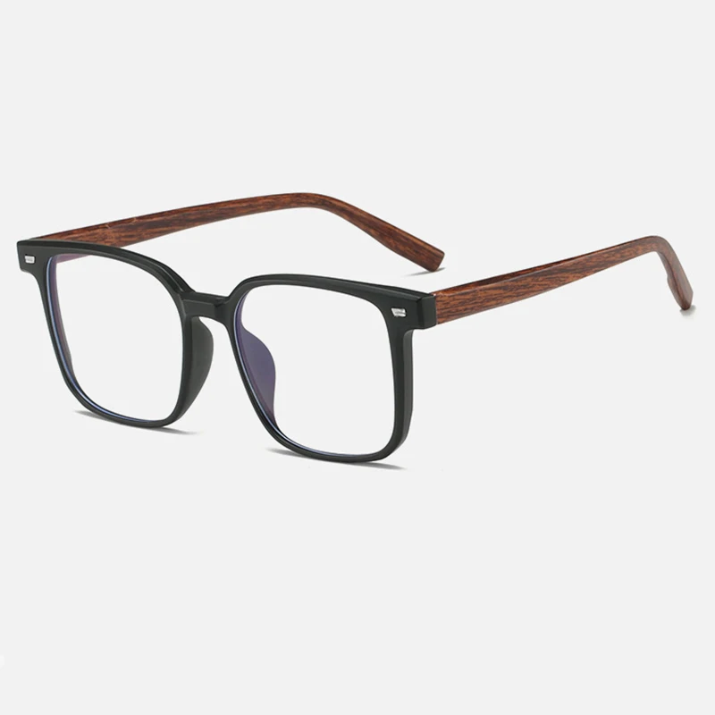 High End Imitation Wood Grain Glasses Frame Blue Light Blocking Men\'s Glasses Gaming TR90 Transparent Fashion Eyewear 54484