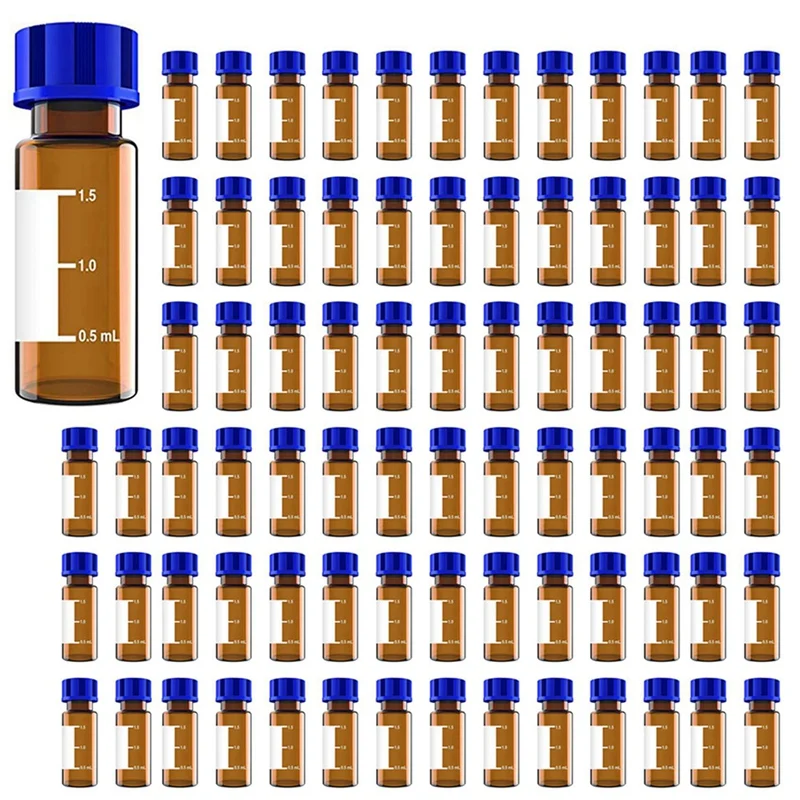 

300 Pack Autosampler Vials, 2Ml HPLC Vials, 9-425 Lab Amber Vials With Write-On Spot And Graduations,Screw Cap, Amber Promotion