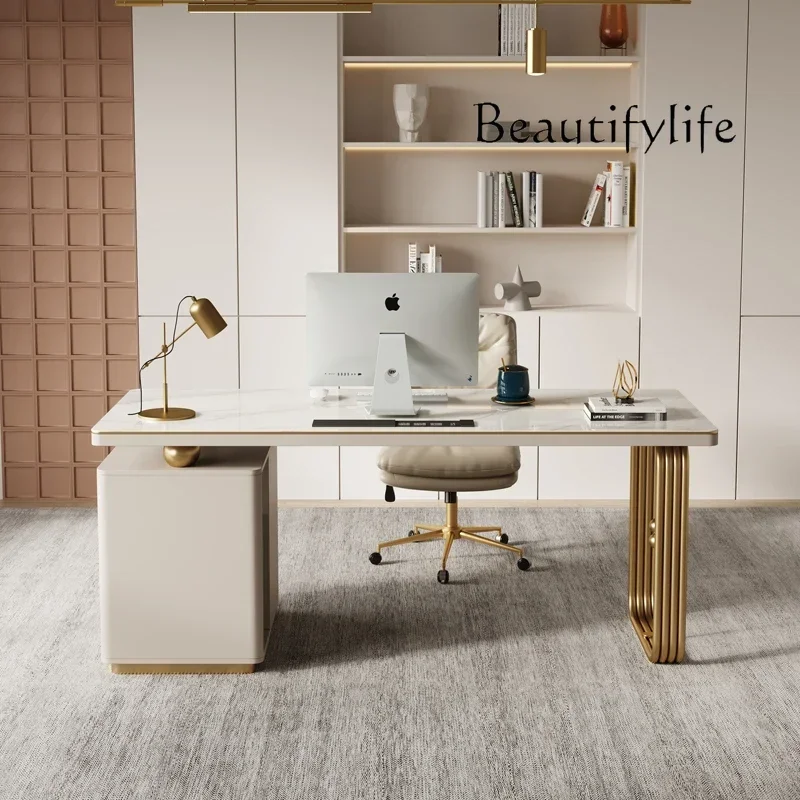 

home desk Nordic high-end rock slab desk modern simple طاولة قيمنق computer table
