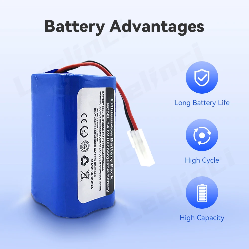 بطارية 14.8 فولت 3200mAh من Leelinci لروبوت شاومي G1 MI مكنسة كهربائية أساسية MJSTG1 روبوت المكنسة الكهربائية 18650 بطاريات ليثيوم