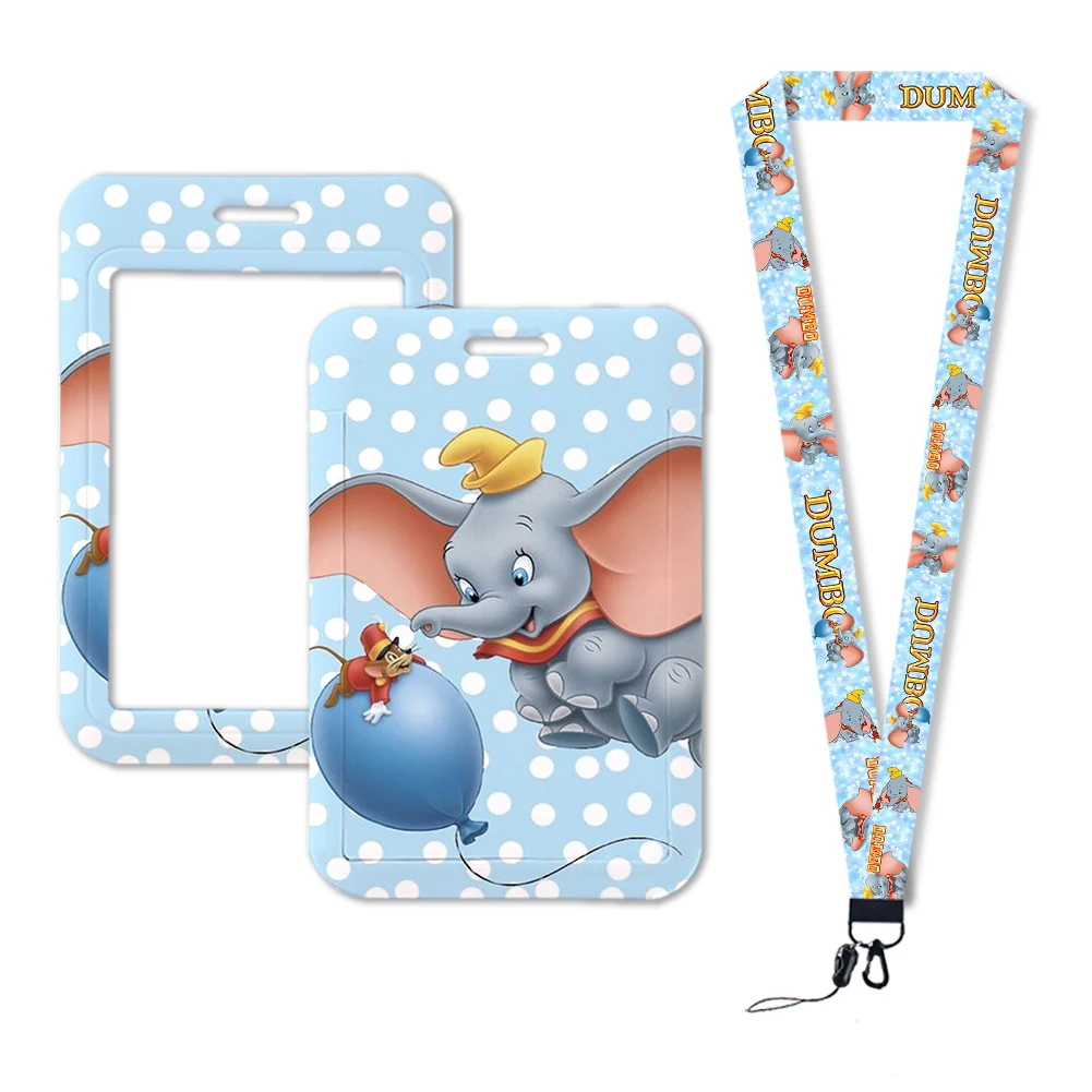 Cordón de elefante de dibujos animados de Disney Dumbo para llaves, cadena de identificación, tarjetero para tarjetas bancarias, tarjetero de autobús para estudiantes, regalo para niños