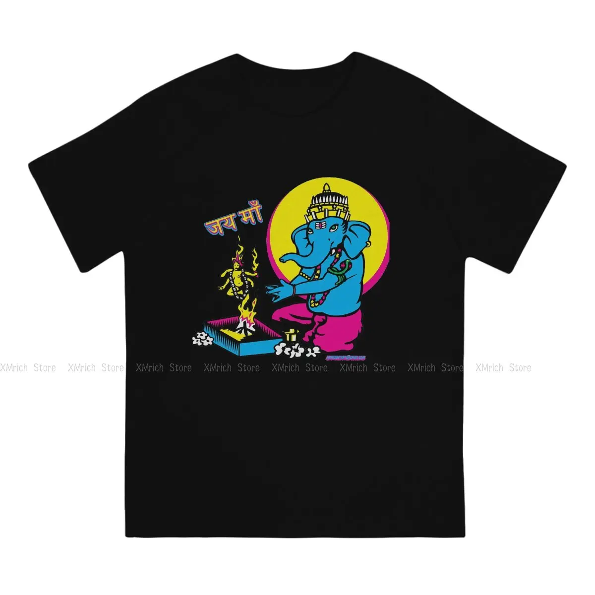 Shiva Hindu God India Lingam Newest TShirt for Men Ganesh's Puja to Ma Jah Sunny Arts Design Round Neck Basic T Shirt Gift