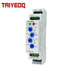 TYXU-06 relé de protección de detección de voltaje, relé de monitoreo de voltaje, secuencia de fase de falla trifásica, 460V