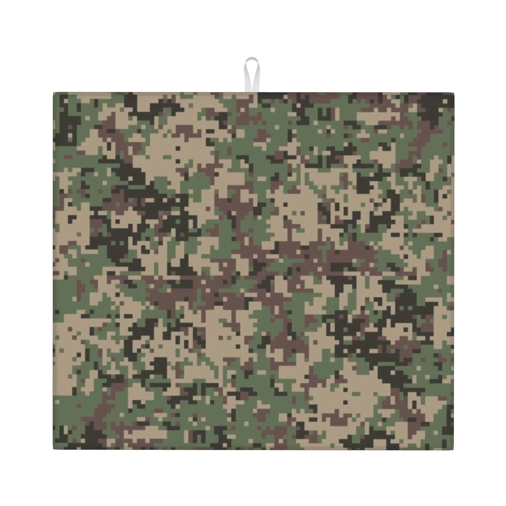 Marpat Camo Non Slip Kitchen Counter Protector Mat Barware Tableware Woodland Camouflage Bathroom Drying Mat For Kitchen
