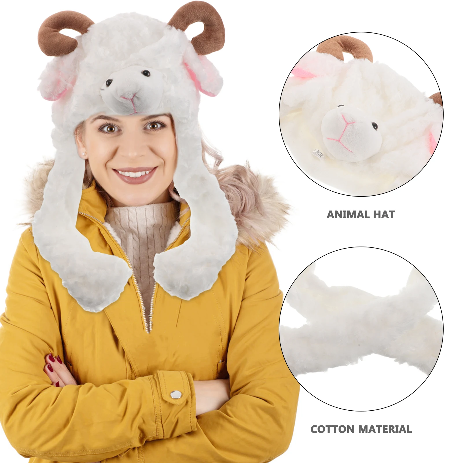 Urocza zimowa ciepła czapka z ruchomymi uszami dla kobiet, urocza czapka z nausznikami w stylu zwierzęcym na zimne dni, na zabawne imprezy.