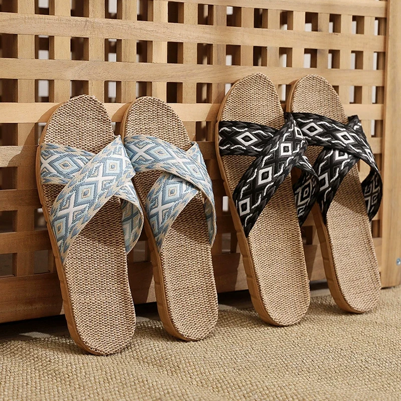Women Line Slippers Summer Flat Sandals Slides Beach Home Slipper Ladies Flip Flops Indoor House Shoes Footwear Zapatos De Mujer