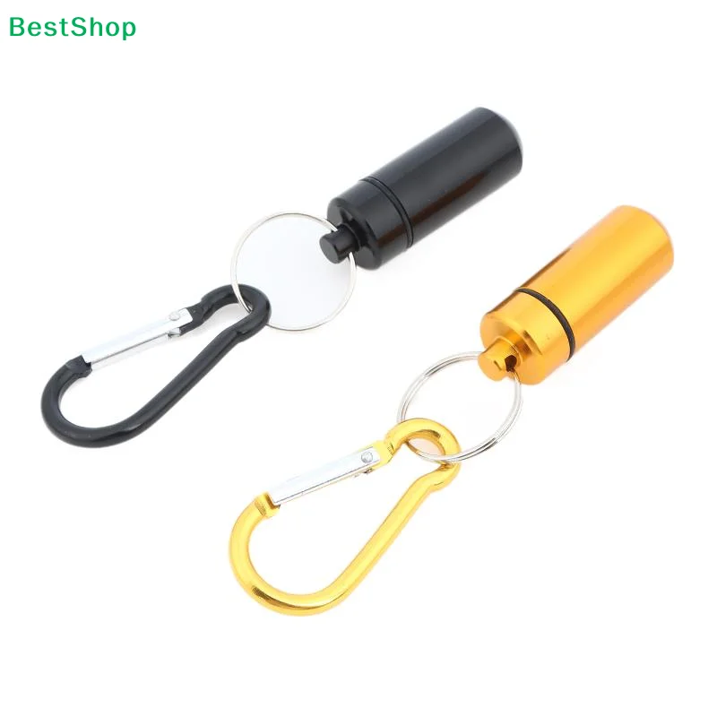 〔Y〕Mini Waterproof Portable Aluminum Pill Box Cases Container Organizer Storage For Vitamin Fish Oils Keychain Earplug