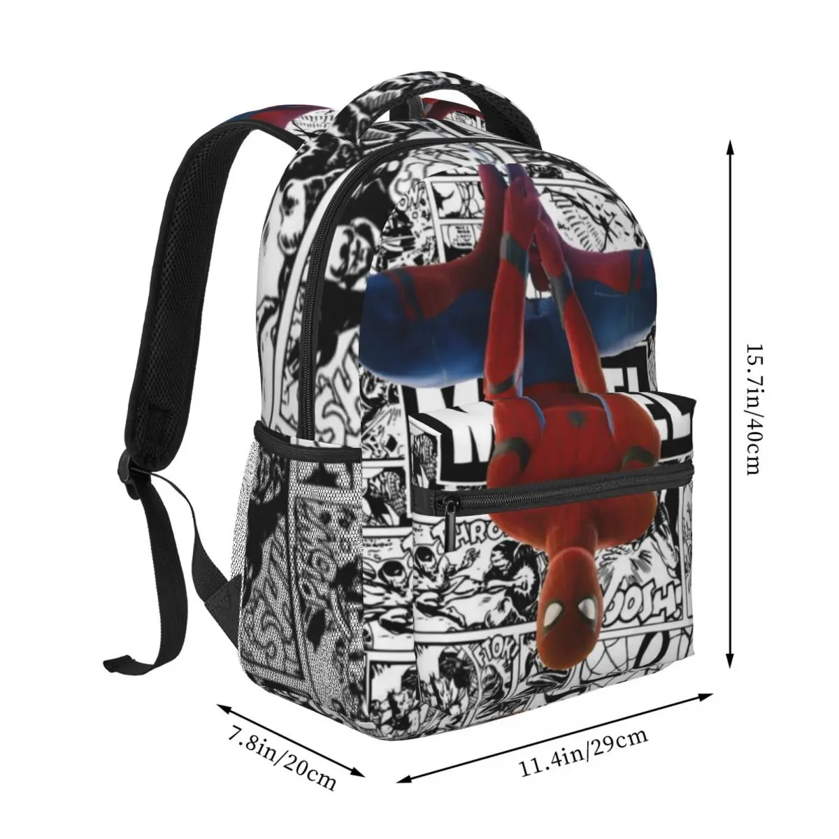 Mochila ligera con estampado de Spider Man, bolso escolar con patrón de moda, 17 pulgadas, novedad