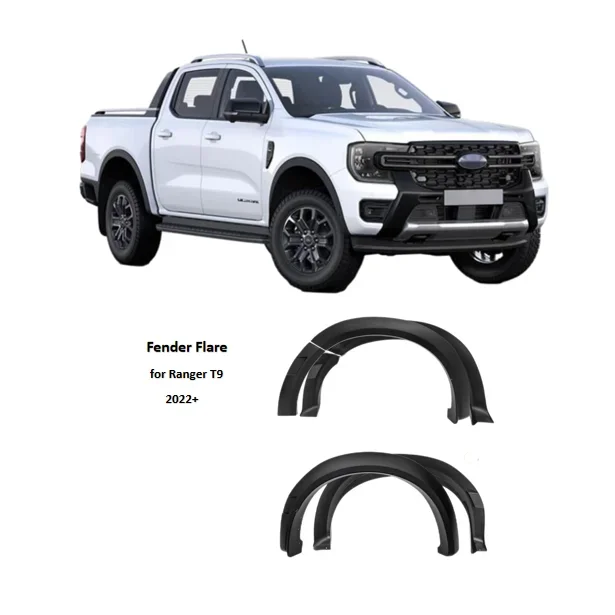 Pickup Trucks Car Accessories ABS injection Flare Wheel Arch Fender Flares with led for Ford Ranger 2022