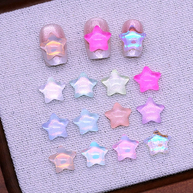 

40PCS 10mm 3D Flatback Nail Art Stars Rhinestone Charms Crystal Diamond Gemstone Accessories Nails Decoration Manicure Supplies