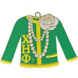 Chi Eta Phi Yellow green Sweater Sorority charm