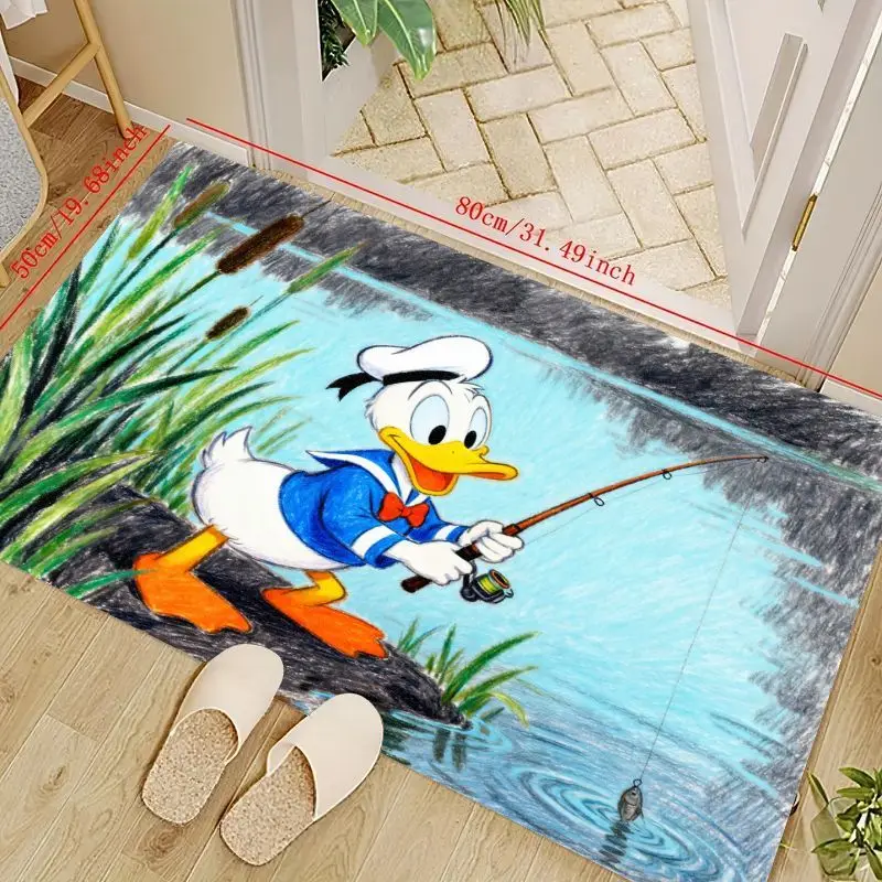 

1 шт., ковер с изображением мультфильма «Дисней Дональд Дак», 50x80 см, нескользящий мягкий моющийся декоративный напольный коврик для детской комнаты, спальни
