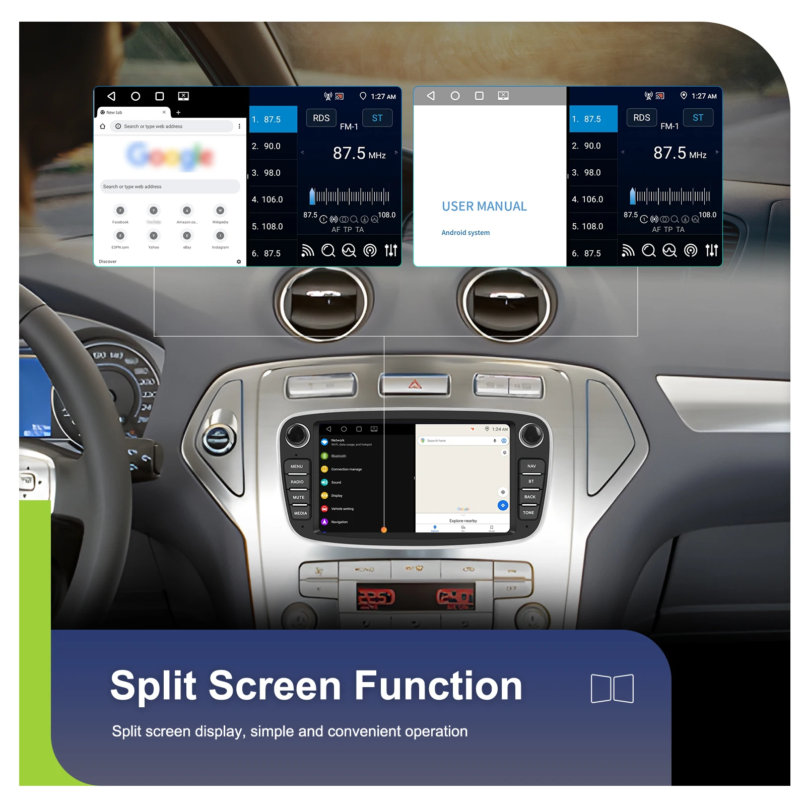 مشغل وسائط متعددة للسيارة للتركيز 2 ، راديو أندرويد ، نظام تحديد المواقع ، نظام استريو ذكي ، مشغل سيارة ، S-Max ، Mondeo ، Galaxy ، C-Max ،