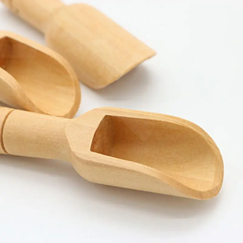 Cà Phê Trà Mini Đường Thìa Gỗ Tròn Tay Cầm Muỗng Muỗng Cà Phê Muối Nhỏ Xẻng Trang Sức Giọt