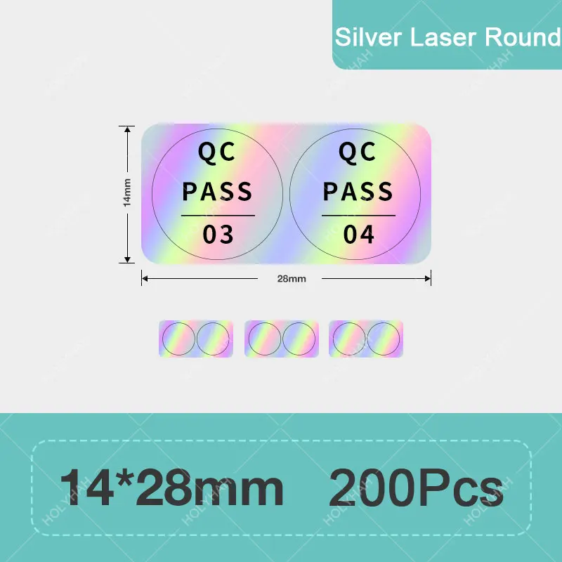 Etiqueta Adhesiva láser de Color dorado y plateado, 10 años de duración, para impresora de transferencia térmica Niimbot B18, redonda, rectangular