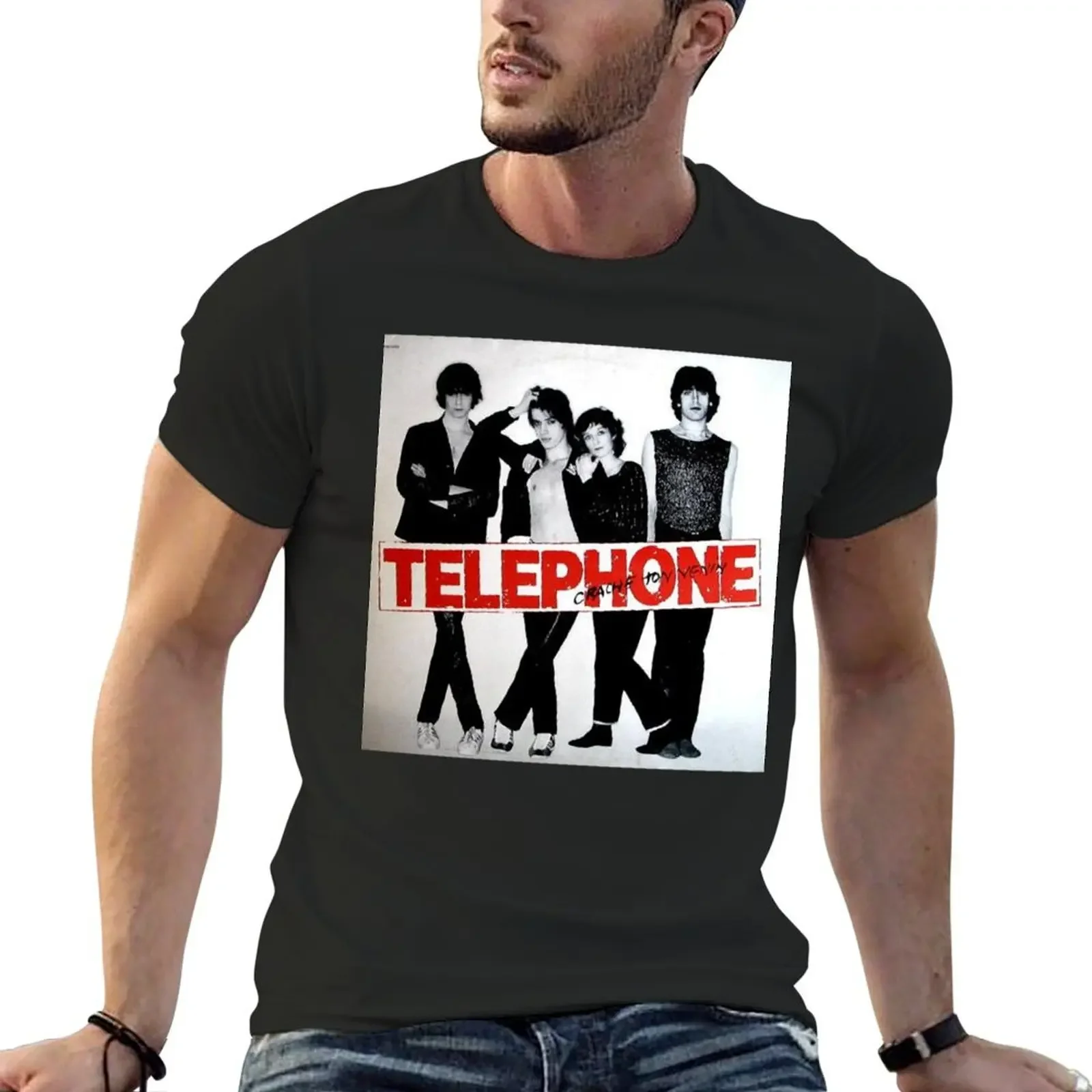 

Telephone Rock Band France T-Shirt plain oversized T-shirts for men cotton