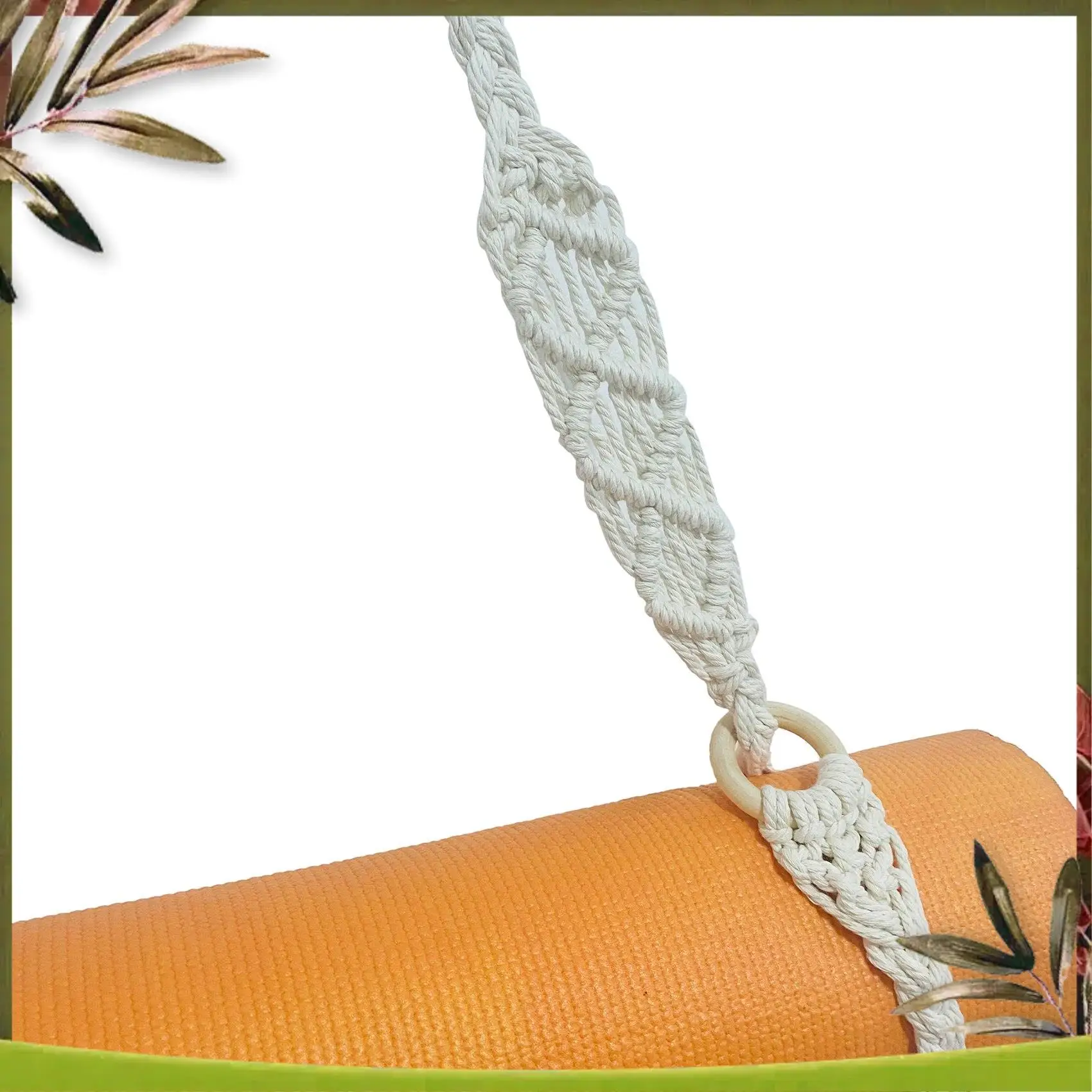 Yoga Mat Carry Strap Handmade Boho Crochet Macrame Adjustable Shoulder Strap For Yoga Mat Pilates Exercise Fitness Multi-Purpose