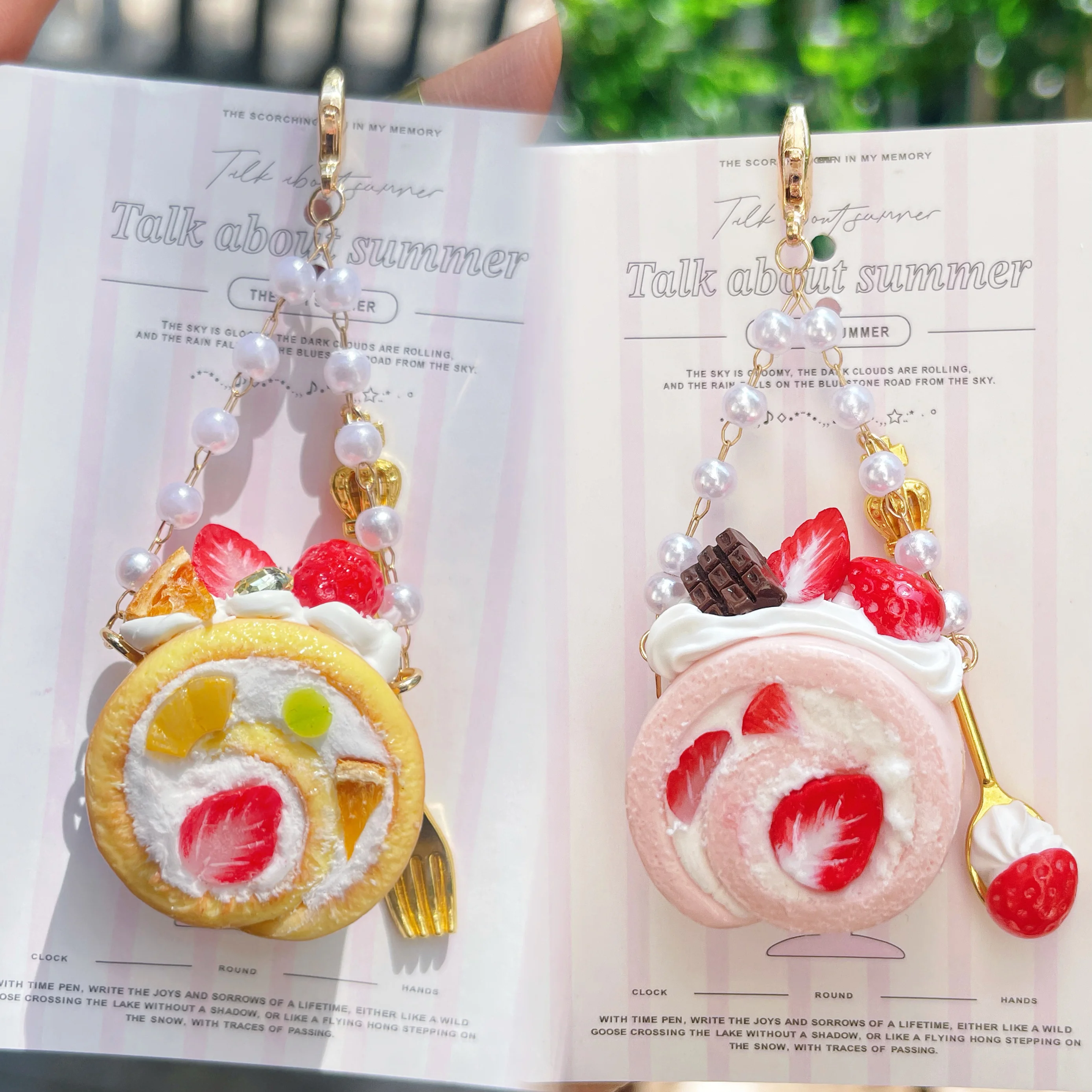 Food toys, strawberry cake, jam,, coin purse, zipper buckle, flip bag pendant, hand account universal deduction
