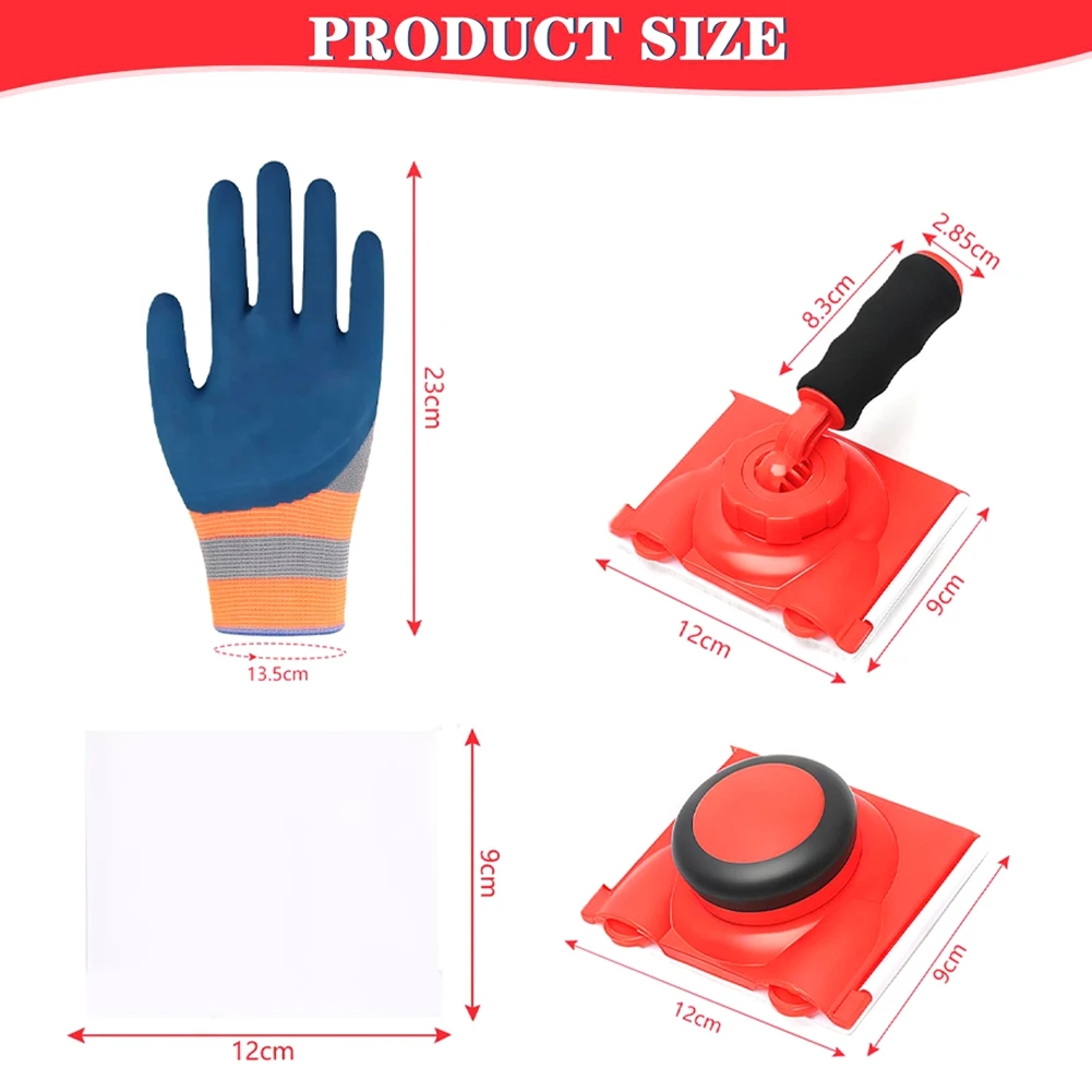 A23E-Paint Edger Set Cutting In Tools For Painting Walls And Ceilings, Paint Pads Edging Tool With Sponges And Gloves - view 5