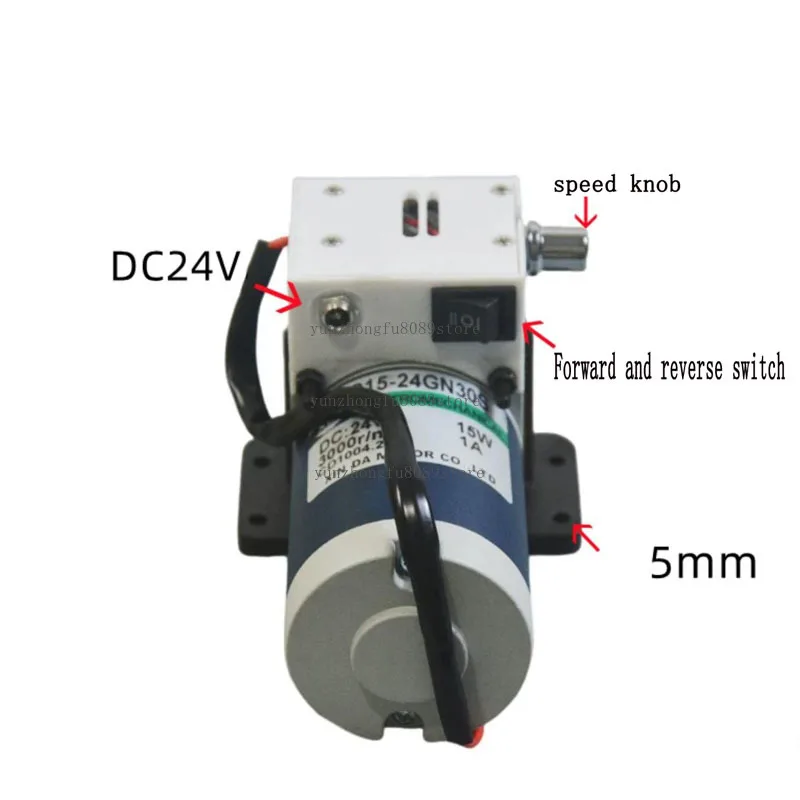 High Torque Reversible Geared Motor 24V DC with B16 Drill Chuck And Foot Pedal Switch Stepless Speed Control 85-900 RPM