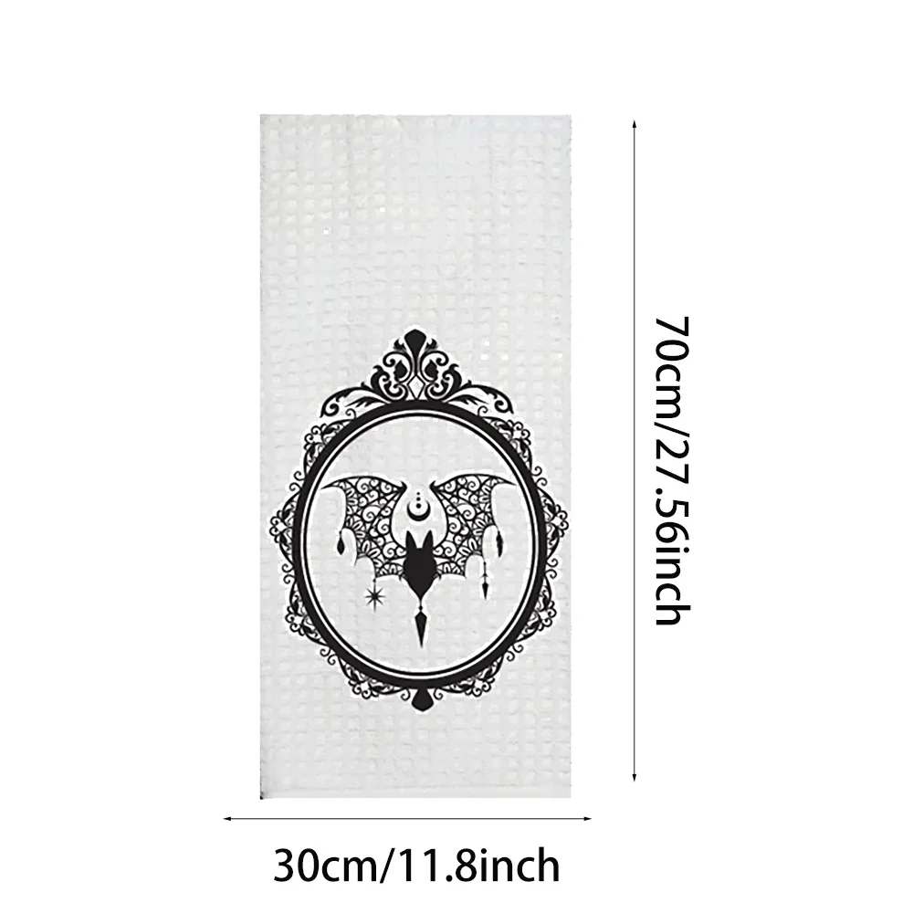1pcs Victorian Gothic Bat Tea Towels New Home Kitchen Table or Bath Decoration Supplies Halloween Spooky Gift Party Accessories view 2