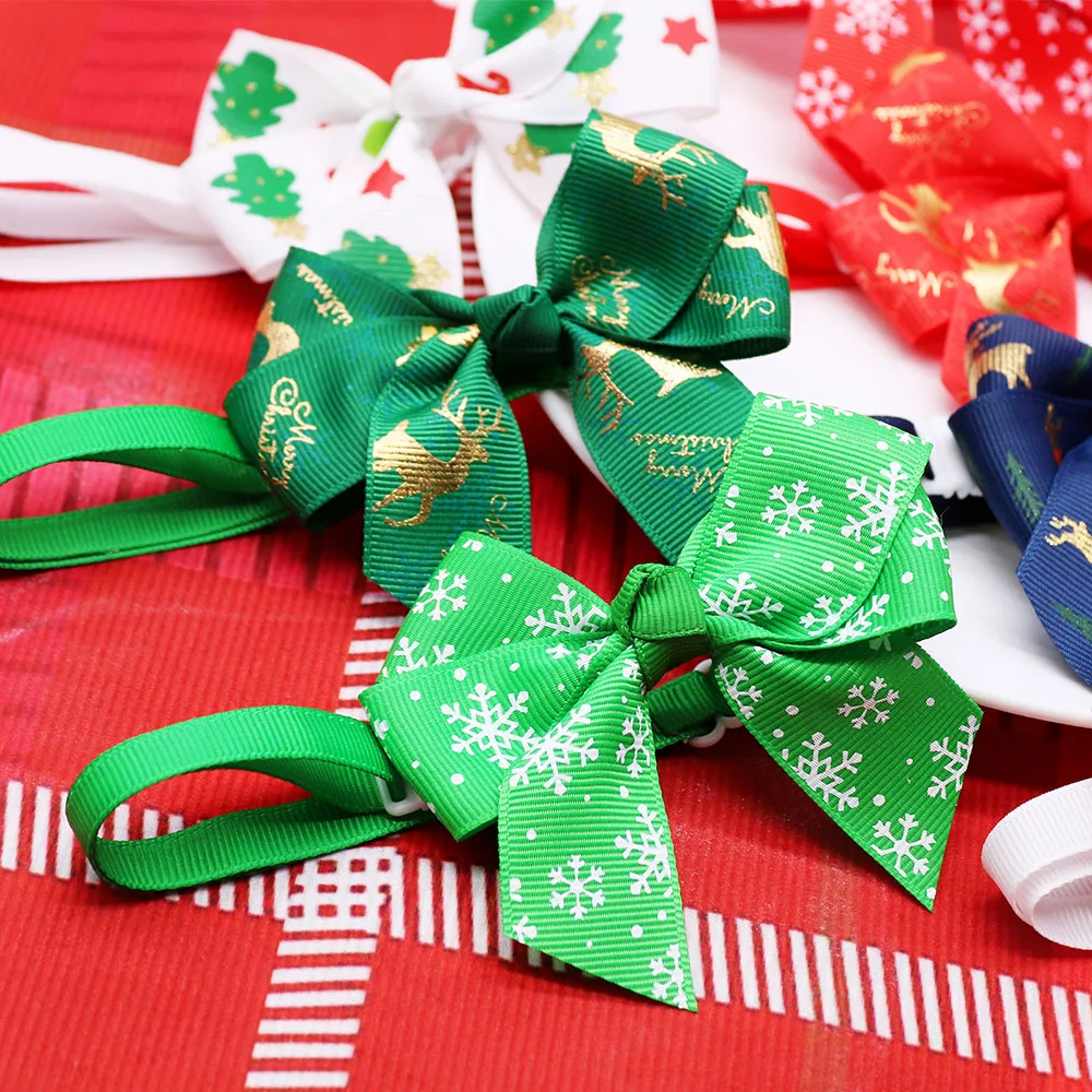 50/100 Stück Winter-Hundezubehör, verstellbare Hundeschleifen, Weihnachtsparty-Hundeschleifen, Haustierpflege-Zubehör für Hunde und Katzen – Detail 6
