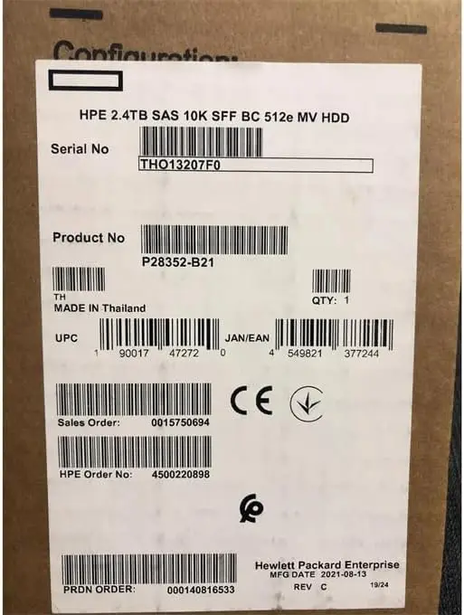 Compatible for P30562-001 HPE 2.4TB SAS 12G 10K 2.5